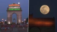 April Super Pink Moon 2020 Captured From Delhi&rsquo;s India Gate, View Stunning Pics of the Biggest Supermoon of the Year