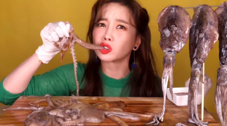 ASMR Mukbang YouTuber Ssoyoung Eats Live Octopus and Other Sea Animals