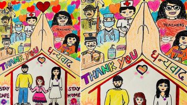 Aishwarya and Abhishek Bachchan's Daughter Aaradhya Paints a Beautiful Picture to Thank all the Frontline Workers Fighting the War Against COVID-19