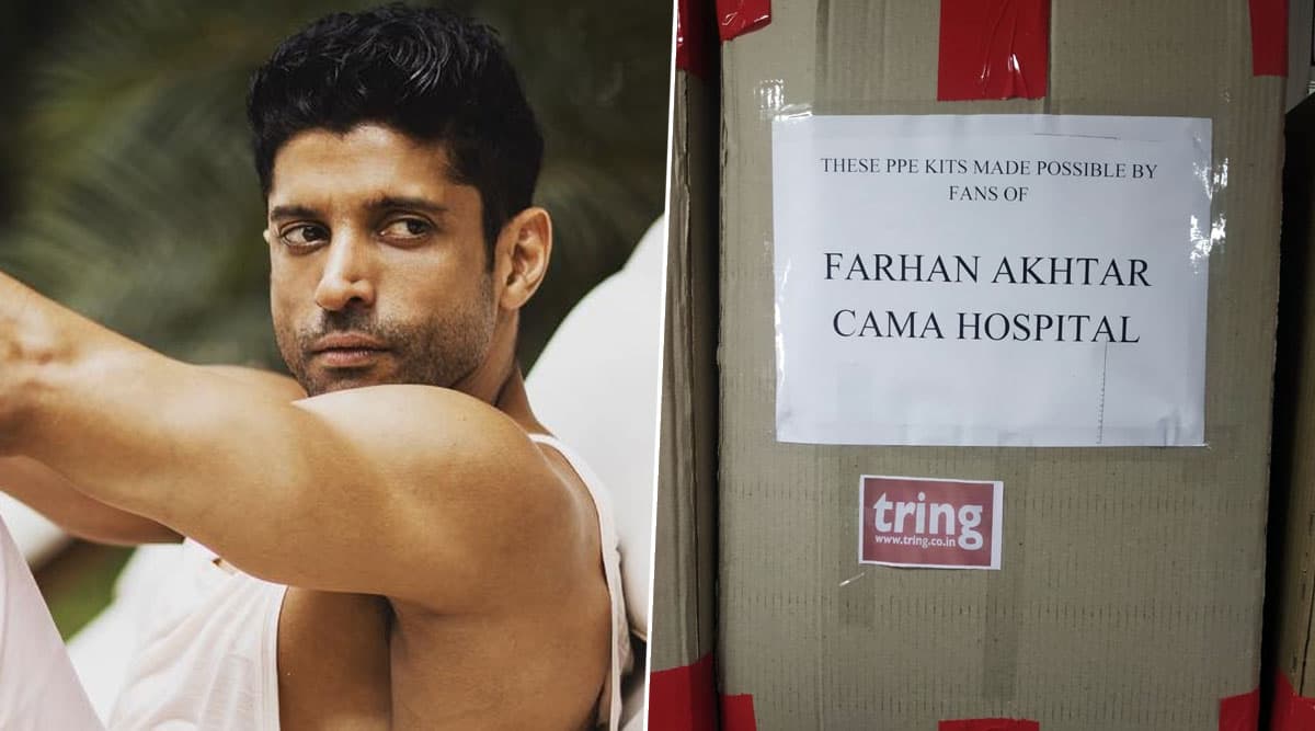 Farhan Akhtar Slammed by Netizens for Displaying His Name on PPE Kits Consignment for COVID-19 Charity Farhan Akhtar Slammed by Netizens for Displaying His Name on PPE Kits Consignment for COVID-19 Charity