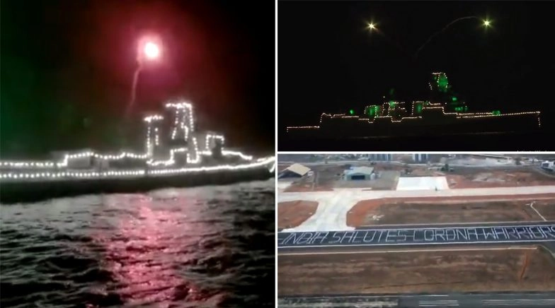 Indian Navy Personnel Salutes Coronavirus Warriors