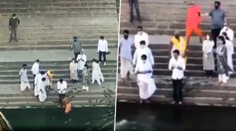 Ranbir Kapoor Immerses Rishi Kapoor’s Ashes in Mumbai’s Banganga Tank (Watch Video)