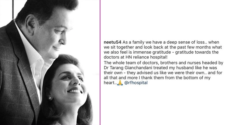Neetu Kapoor Shares her Gratitude for the Staff of HN Reliance Hospital 