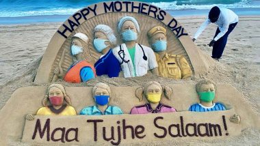 Mother's Day 2020 HD Image With Greetings: Sudarsan Pattnaik Wishes Mothers in the Front Line Fighting the COVID-19 Pandemic with a Unique Art