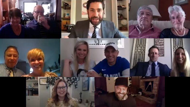 The Office Cast Pulls a Surprise Appearance on John Krasinski's Web Podcast; Celebrates Fan’s Wedding By Recreating an Iconic Moment From the Show (Watch Video)