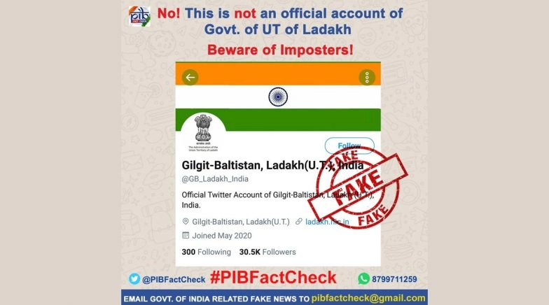 Ladakh UT Twitter Handle Name Changed to Gilgit-Baltistan, Ladakh (U.T)? Know The Truth