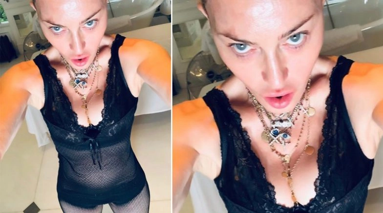 Madonna Shares Sexy Cleavage and Butt Shot In lacy, See-Through Lingerie on Instagram