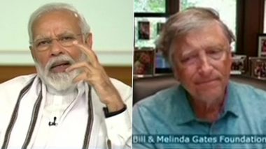 PM Narendra Modi Interacts With Bill Gates Via Video Conferencing, Discusses Global Response & Measures to Combat COVID-19