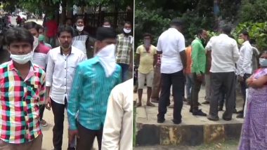 Migrant Workers Gather Outside Shivamogga DM's Office Demanding West Bengal Govt to Arrange Trains