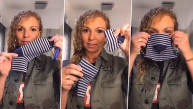 How to Make No-Sew Face Mask Using a Sock? Woman on TikTok Goes Viral for Step-by-Step DIY Tutorial (Watch Video)