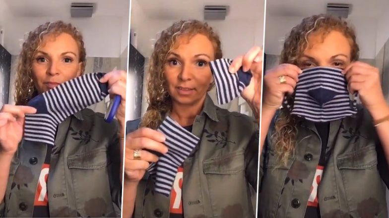 How to Make No-Sew Face Mask Using a Sock? Woman on TikTok Goes Viral for Step-by-Step DIY Tutorial (Watch Video)