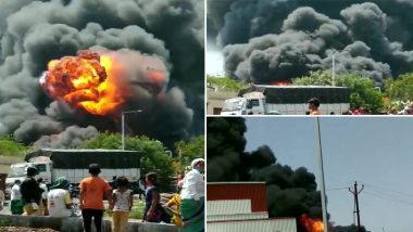 Pune Fire: Massive Blaze Engulfs Chemical Factory in Kurkumbh MIDC Area