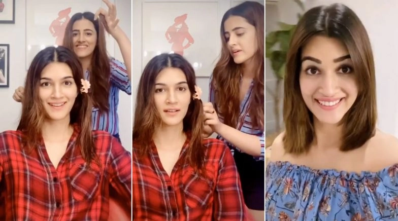 Kriti Sanon Gets a Hair Cut As Sister Nupur Sanon Chops Her Hair From the 'At Home' Salon! 