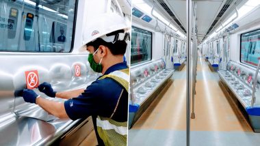 Mumbai Metro to Follow Social Distancing After Resumption of Services Post Lockdown, Releases Images With New Seating Arrangements, View Pics