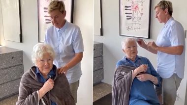 Ellen DeGeneres Gives a Quarantine Haircut to Her Mother on Her 90th Birthday (Watch Video)