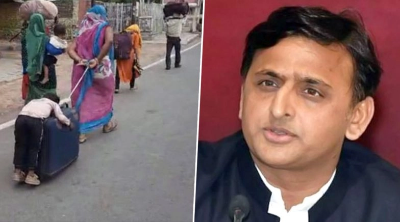 Akhilesh Yadav to Give Rs 1 Lakh to Migrant Women Who was Pulling Her Sleeping Baby on Suitcase 