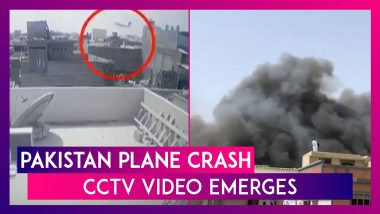 Pakistan Plane Crash: CCTV Video Shows PIA Flight PK-8303 Crashing Into Karachi Building Killing 97