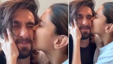 Deepika Padukone Gives a Tight Kiss to Ranveer Singh, Says Her Hubby Has ‘World’s Most Squishable Face’