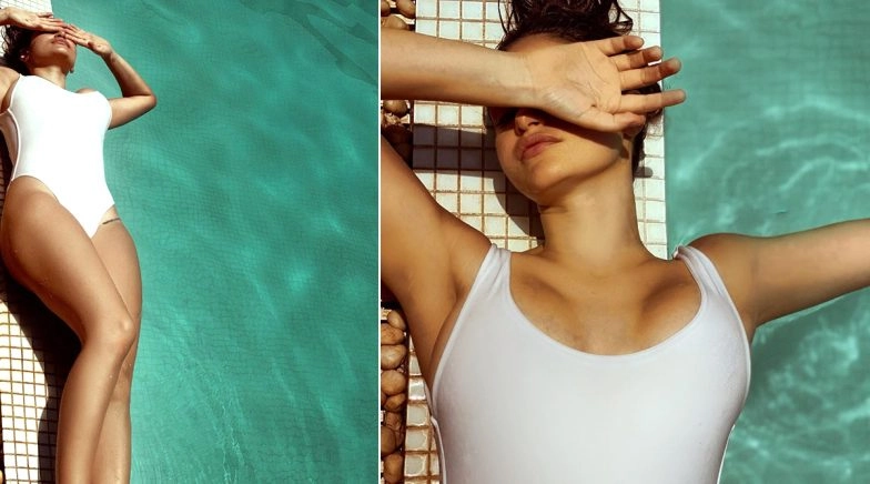 Gabriella Demetriades Slips Into a White Monokini to Beat the Cruel Summer (View Pic)