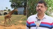 Yadhunandan, Giraffe Adopted by Retd. Wing Commissioner GB Athri by Donating Rs 1 Lakh at Bannerghatta Biological Park in Bangalore (View Pics)