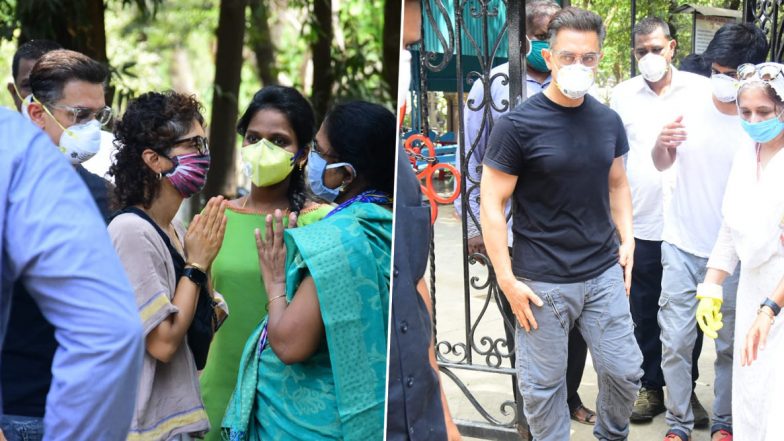Aamir Khan and Wife Kiran Rao Attend his Spot Boy Amos' Funeral Ceremony (Watch Video)