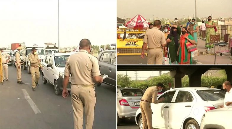Heavy Traffic Seen at Delhi-Ghaziabad Border Near Ghazipur a Day After Border Sealed Again 