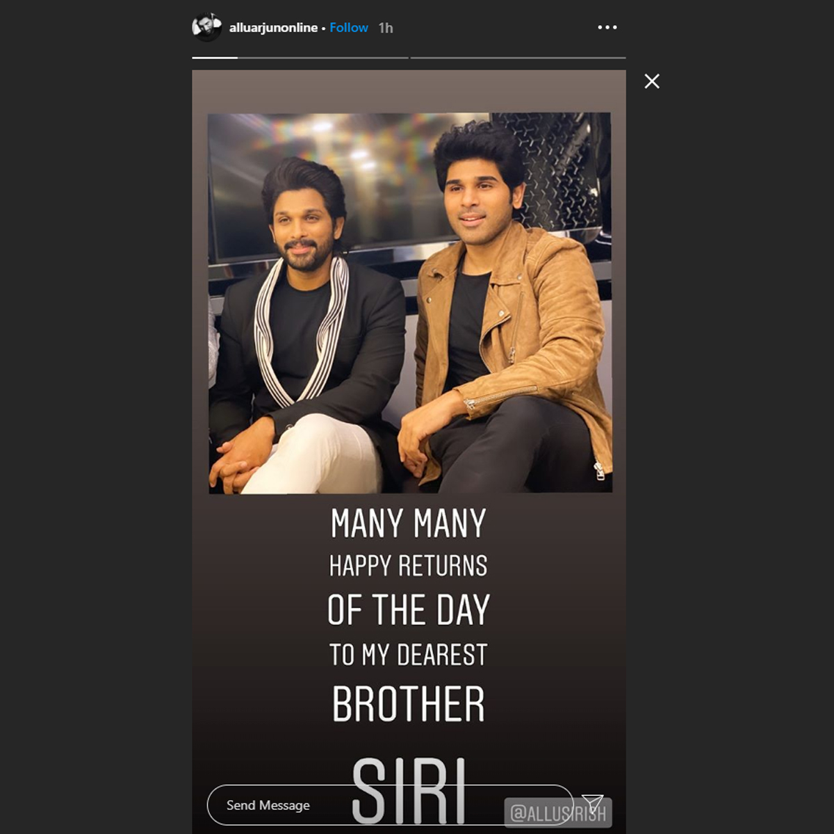 Allu Arjun Shares A Cute Childhood Pic To Wish Brother Allu Sirish On