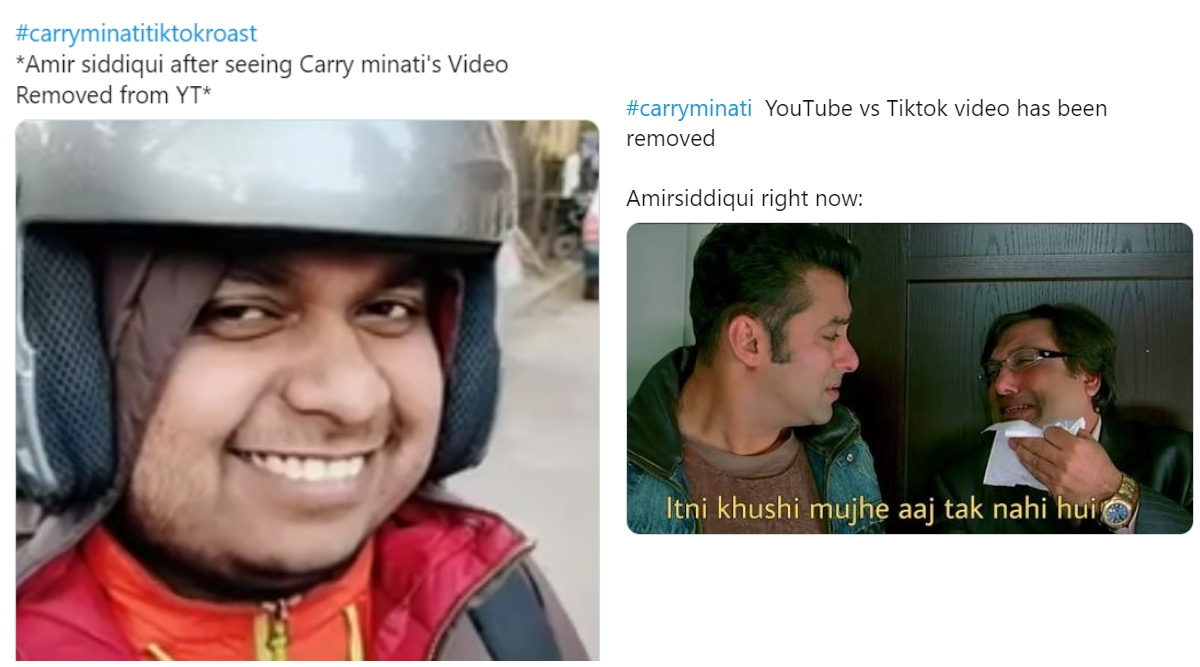CarryMinati's 'YouTube vs TikTok: The End' Video Removed Over ...