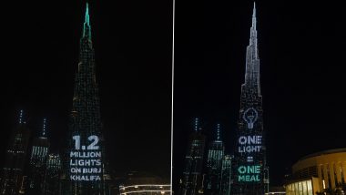 Burj Khalifa Gathers Donations of 1.2 Million Meals by Putting Up Its Lights for Sale in First-of-a-Kind Initiative to Help Those Affected by Pandemic (Watch Pics and Video)