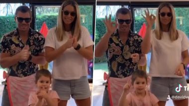 David Warner, Wife Candice and Daughter Indi Groove to Tamil Song Inji Iduppazhaga in Their Latest TikTok Video