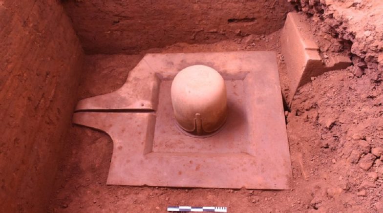 Monolithic Sandstone Shiv Linga of 9th C CE Unearthed by ASI