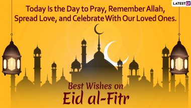 Eid al-Fitr 2020 HD Images and Wallpapers For Free Download Online: WhatsApp Stickers, GIFs, Facebook Messages, Greetings and SMS to Wish Everyone Eid Mubarak