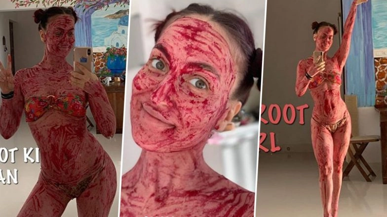 Elli AvrRam's Bikini-Clad 'Beetroot Ki Dukan' Look Is Adorable (View Post)