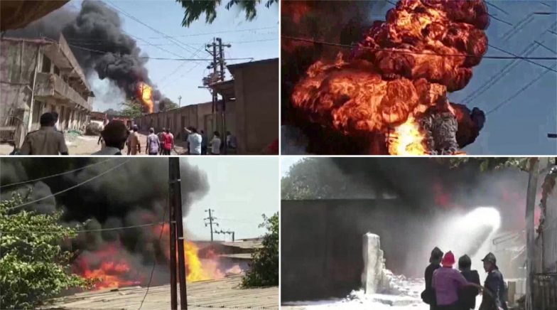 Massive Fire Breaks Out at Chemical Godown in Bhiwandi Rahnai Village in Thane