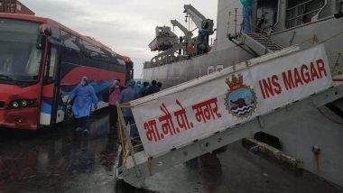 Operation Samudra Setu: INS Magar Arrives at Kochi With 202 Indian Nationals From Maldives