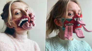 Icelandic Artist Ýrúrarí Knits Scary Face Masks With Tongues Sticking Out to Ensure Social Distancing During Pandemic (See Pictures)