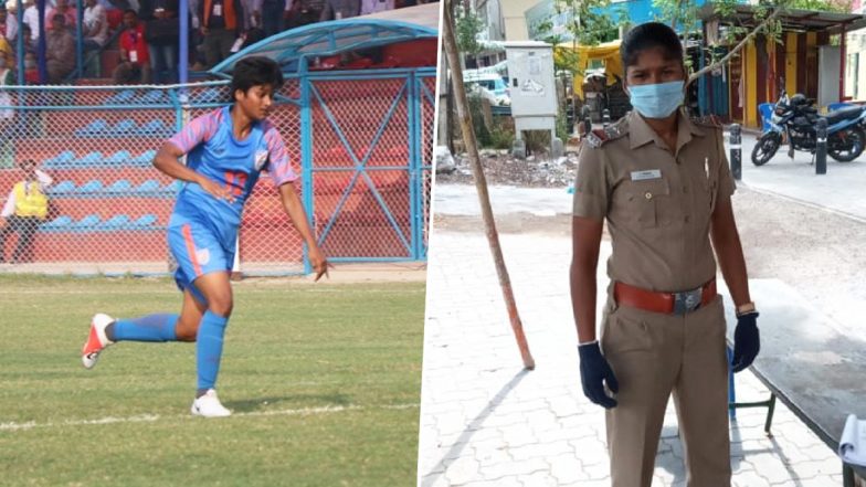 Indian Women’s Footballer Indumathi Kathiresan Dons Police Uniform in Battle Against COVID-19