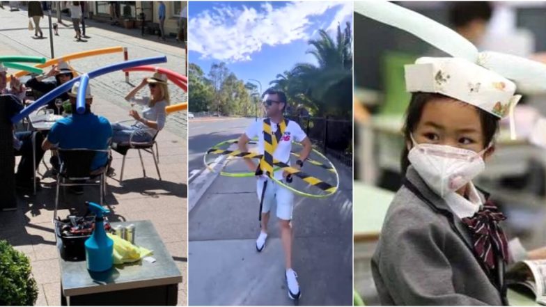 German Cafe Gives Customers Pool Noodles Attached to Hats to Ensure Social Distancing; Instances When Innovative Techniques Left People Amazed (Videos And Pictures)