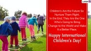 International Children&rsquo;s Day 2020 Wishes: WhatsApp Stickers, GIF Images, Facebook Greetings, Childhood Quotes and SMS to Send on International Day for Protection of Children