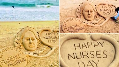 International Nurses Day 2020 Greetings: Sudarsan Pattnaik Pays Tribute to Florence Nightingale With a Beautiful Sand Art, Thanks Nurses For Their Tireless Efforts During COVID-19