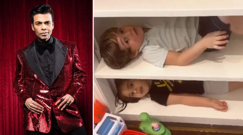Karan Johar Kids Yash And Roohi Turn The Cabinets Their Bunk Beds!