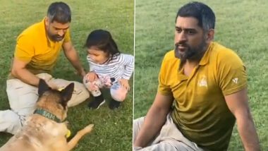 MS Dhoni Looks ‘Aged’ As He Plays With Daughter Ziva and Dogs in This New Video Shared by Sakshi