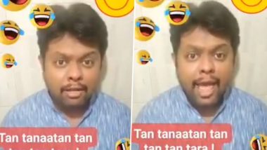 Tan Tana Tan Tan Taara Gets a ‘Kahi Door Jab’ Twist, Video of Man Matching Peppy Bollywood Song’s Lyrics to Classic Hindi Music is Funny and Skillful