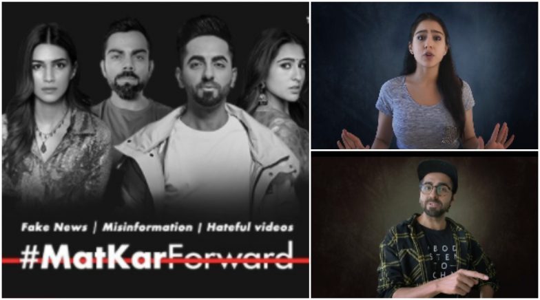 Sara Ali Khan, Virat Kohli, Ayushmann Khurrana and Kriti Sanon Campaign Against Fake News