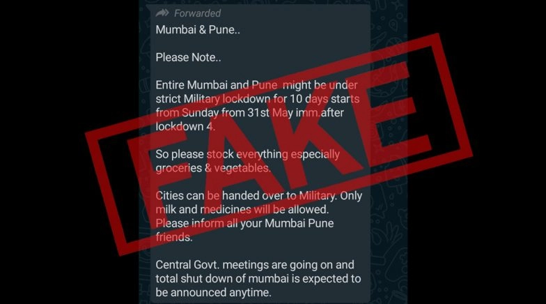 Mumbai, Pune To Be Under Military Lockdown For 10 Days? Mumbai Police Debunks Fake News