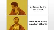 Mumbai Police Pays Tribute to Irrfan Khan by Re'Meme'bering Late Actor in Witty Way, Gives Message of Staying Indoors During Lockdown Using His Meme Format