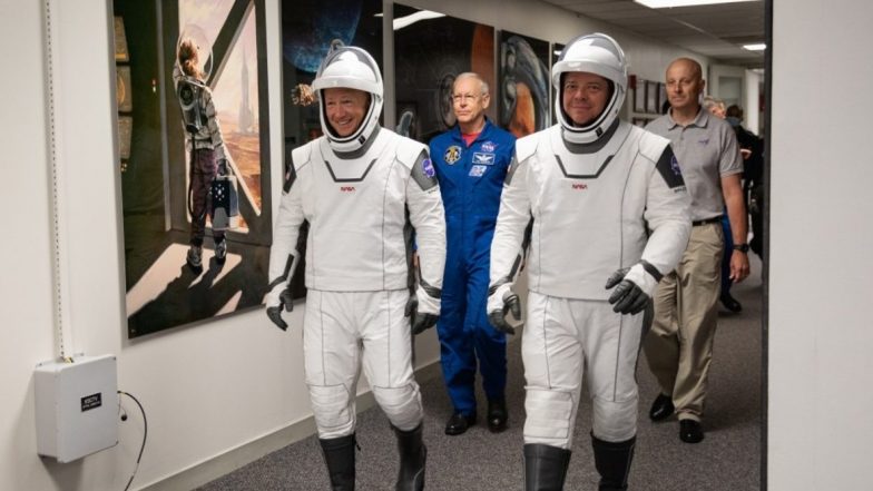 NASA SpaceX Demo-2 Mission Launch Live Streaming: Watch Online Telecast of Astronauts Douglas Hurley And Robert Behnken's Journey to International Space Station Aboard Crew Dragon Spacecraft From Kennedy Space Center