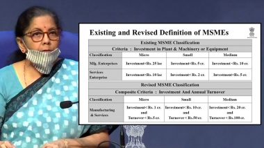 MSMEs New Definition And Criteria Announced by Nirmala Sitharaman, Businesses With Investment up to Rs 10 Crore to be Classified as Small Enterprise; Check Complete Details