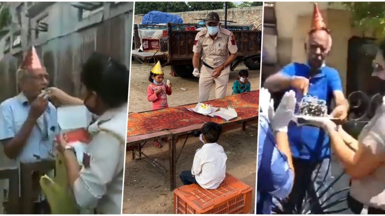 Assam Police Celebrate Elderly Man's Birthday Amid Lockdown; Other Such Instances When Police Personnel Have Taken Roles of Family Members to Ring in Birthdays (Watch Viral Videos)