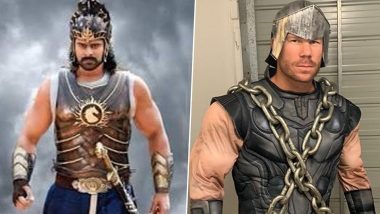 David Warner Shares Picture of Himself and Prabhas in Baahubali Costumes, Asks Fans Whose Attire Is Better (See Post)